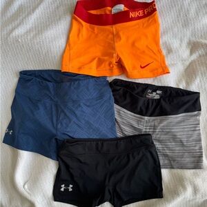 Nike Pro and Under Armor Compression Shorts